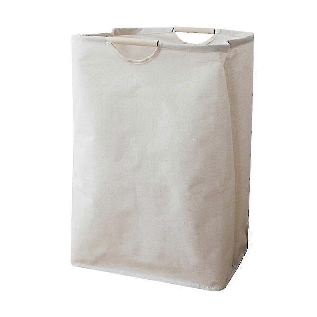 Foldable Laundry Basket & Hamper in Cotton Linen - Large Waterproof Organizer Bucket for Clothes & Toys Storage at Home