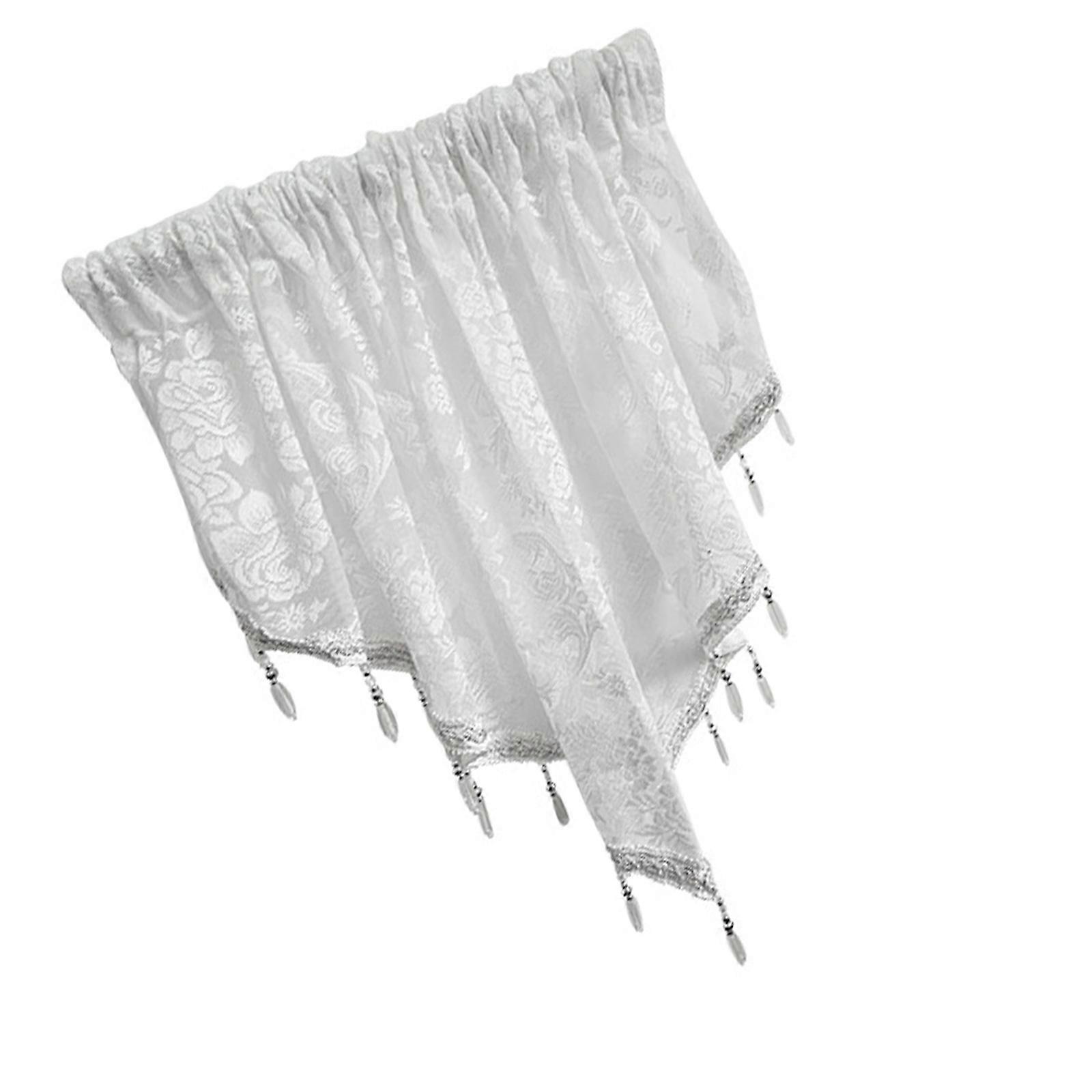 Lace Sheer Curtains Quick Installation Set Sunlight Control Multipurpose Interior Designs Window Covering Set  White