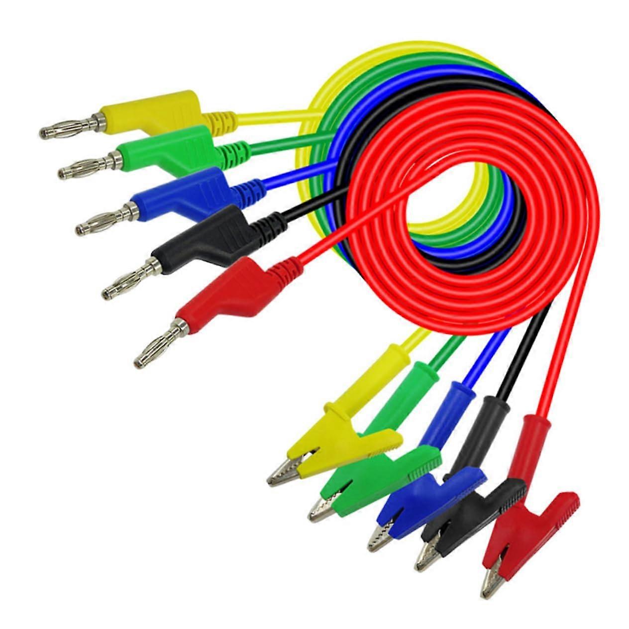 5piece test lead set Banana to alligator clips Electrical test leads for multimeter
