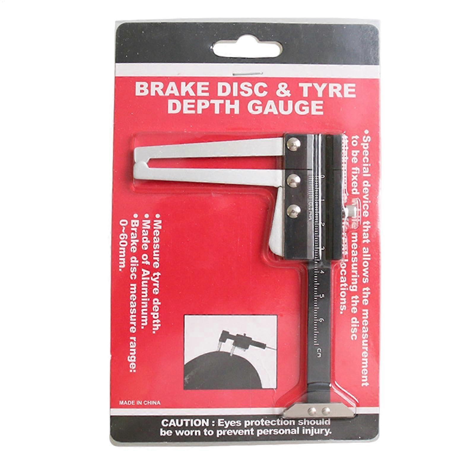 Brake rotor thickness gauge – metric measuring caliper, rotor thickness measuring tool portable caliper, automatic brake depth measuring gauge