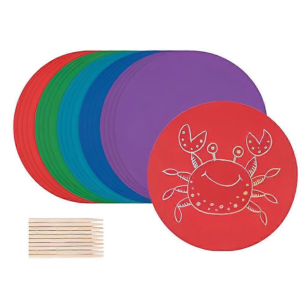 Scratch Coloured Circles 20cm 20pk