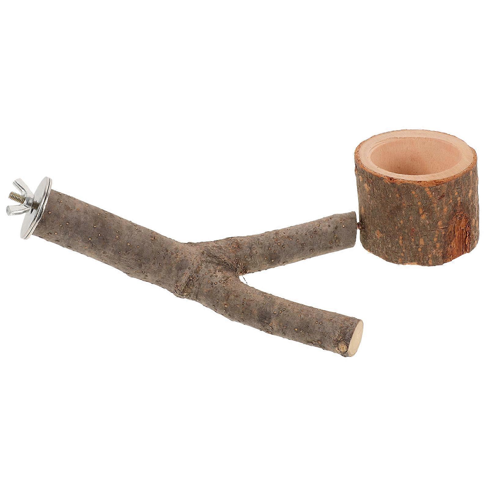 Wooden Bird Perch for Playing Easy to Clean and Hang Durable Wood Iron Multi 7.8 Inches