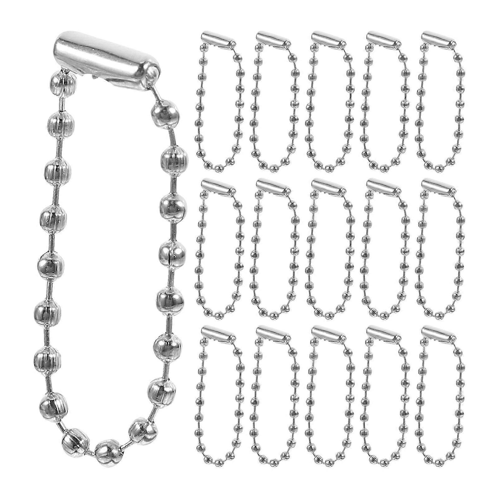 100pcs Ball Bead Chains Keychain Ball Chains Connectors Ball Chains Keychain Chain Ball Beads Chain Bulk Decorative Bead Chains Hanging Tag Chains Bal