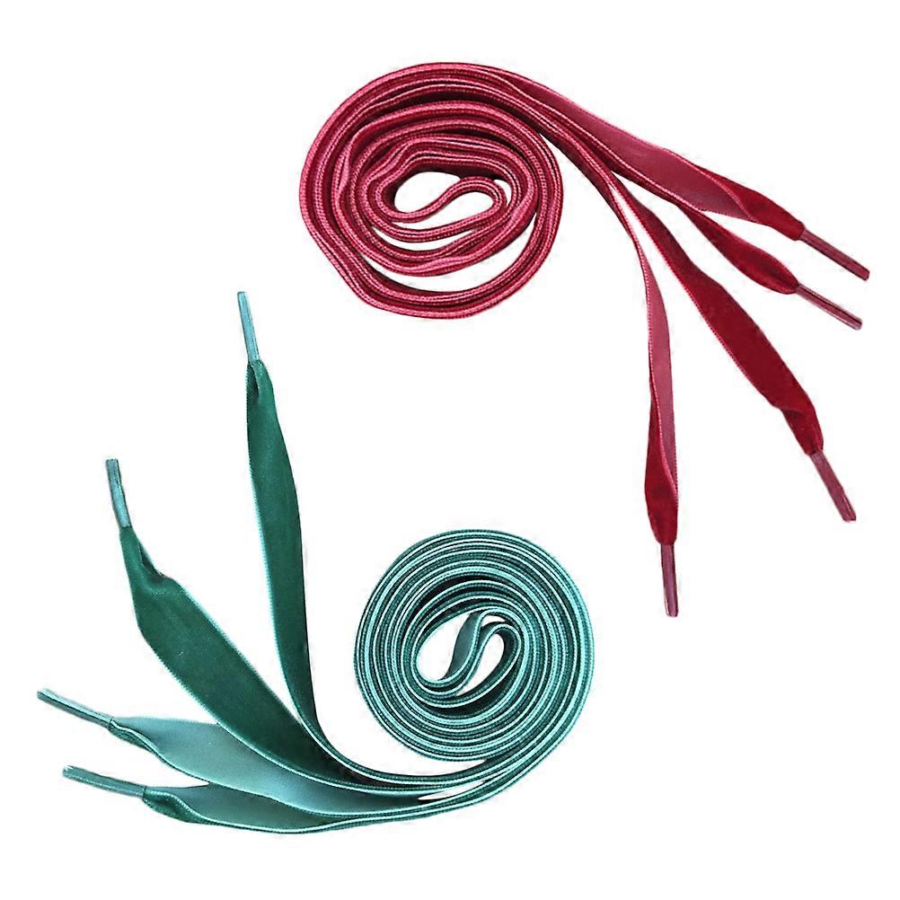 Colorful Wide Laces For Sneakers Everyday Use Brighten Shoes Velvet Material 2Pairs
