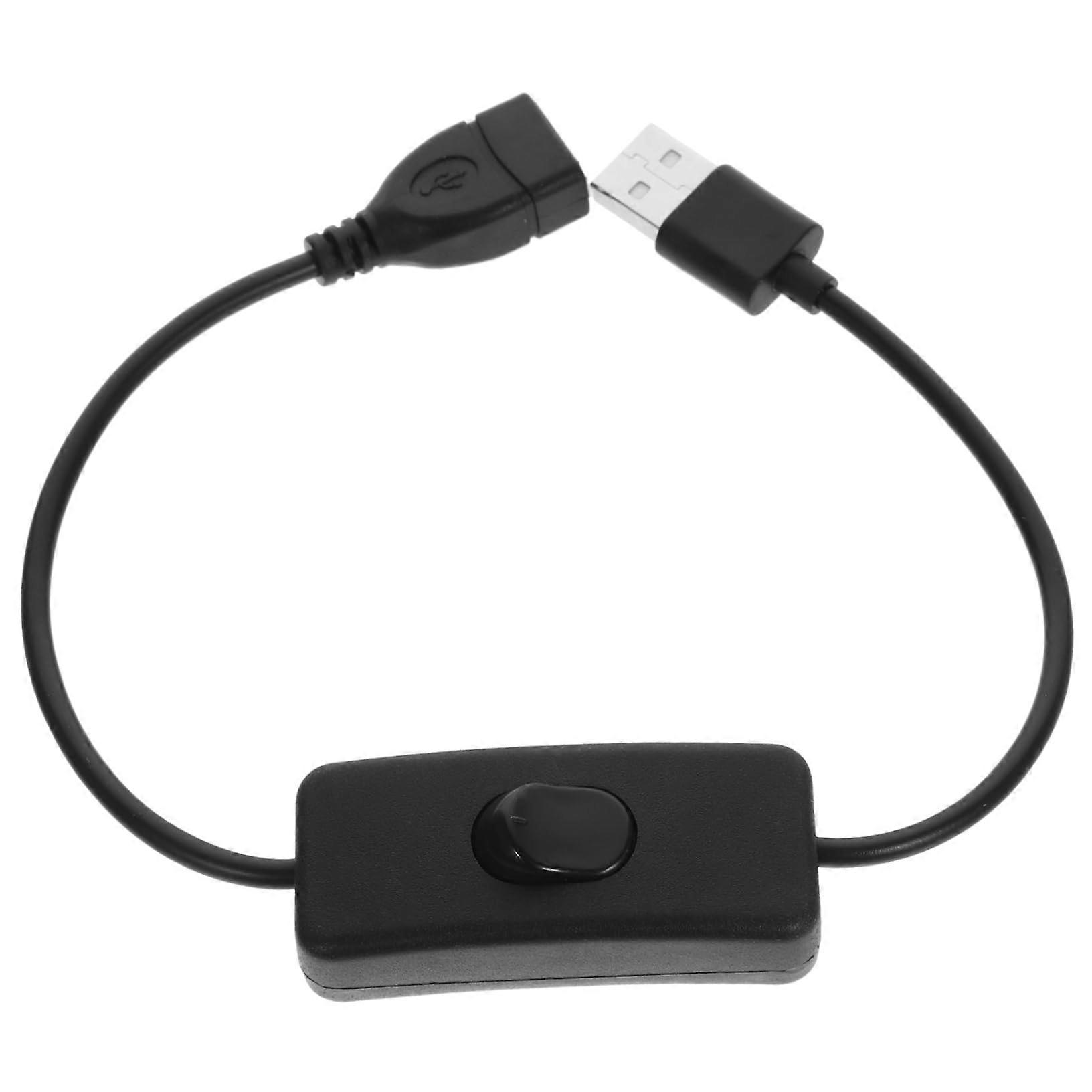 4 Pieces USB Off Switch with Extension Cable for Desk Lamp and Small Devices, 1.5m Length, Black