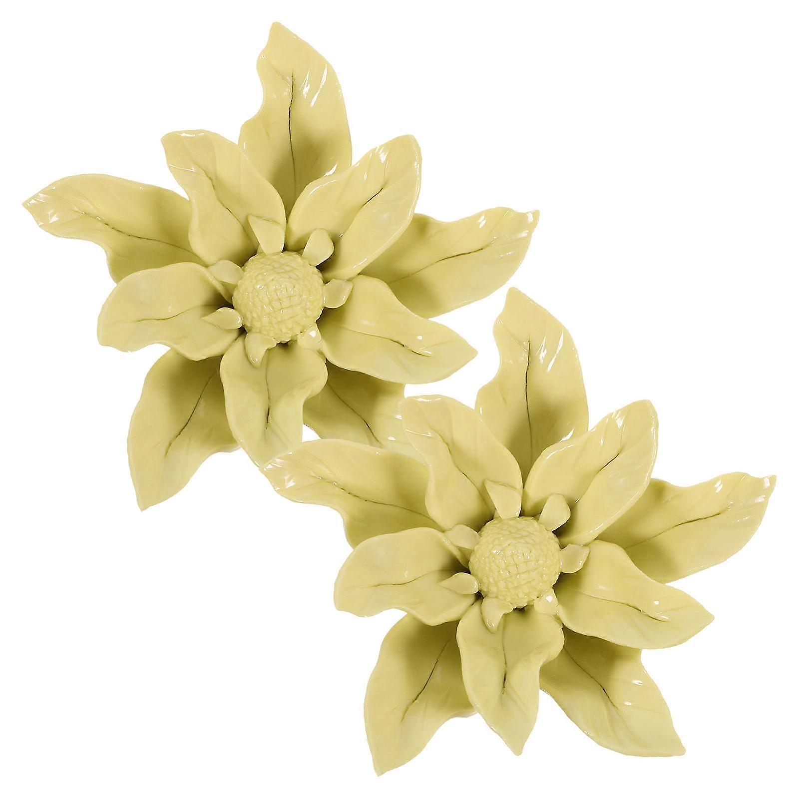 Ceramic Flower Wall Decor for Decoration 2Pcs Creative Wall Hanging Ornaments
