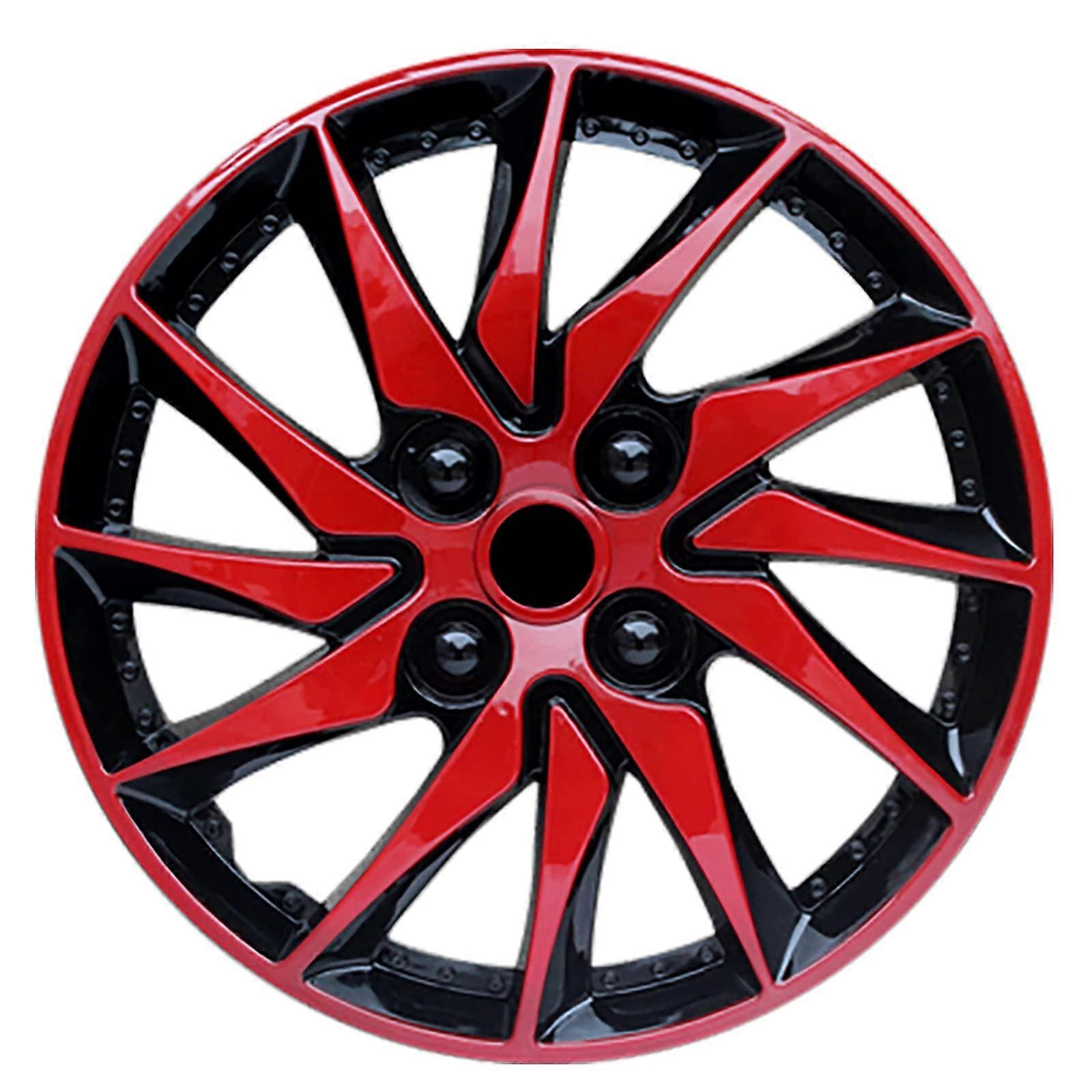 Radkappen/Radabdeckungen Hubcaps For 15-Inch Wheels, One-Piece Design, Robust Construction, Set Of 4, Rosso Red L Rosso