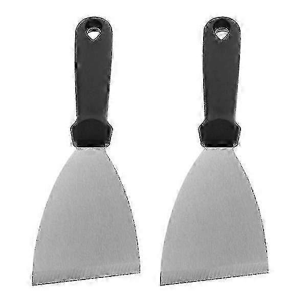 Ensemble de 2 pelles à pizza et spatules en acier inoxydable - Gadgets de cuisine pour un usage domestique (conception biseautée noire et argentée)