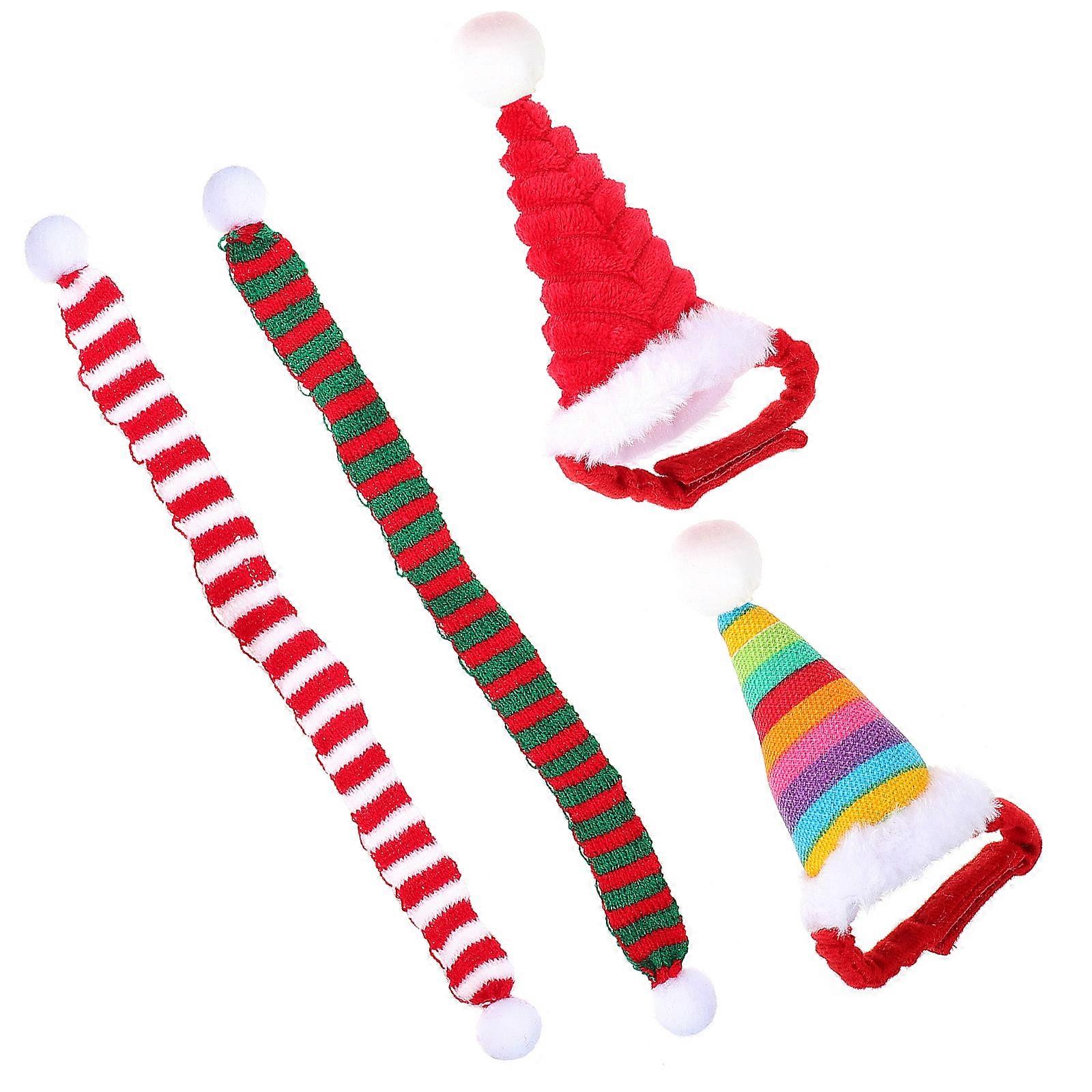 Adorable Small Animal Rabbit Costume Hat And Scarf Designed For Christmas Photography Sessions In Colorful Style 4Pcs
