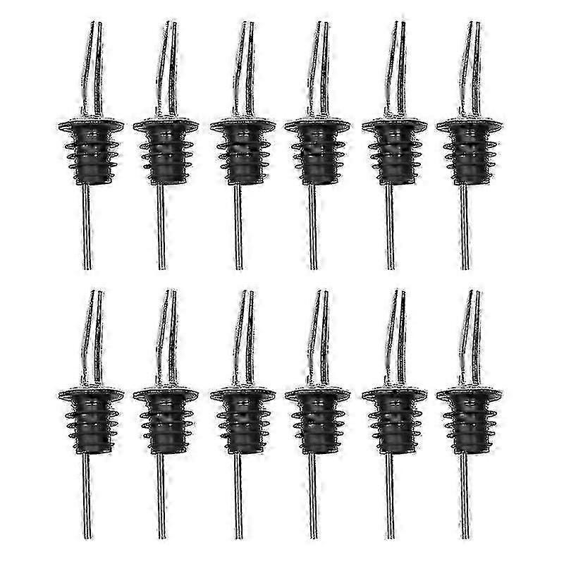 12pcs De aço inoxidável clássico derramadores de garrafa afiladas derramadores de bebidas com tampas de pó de borracha restaurantes