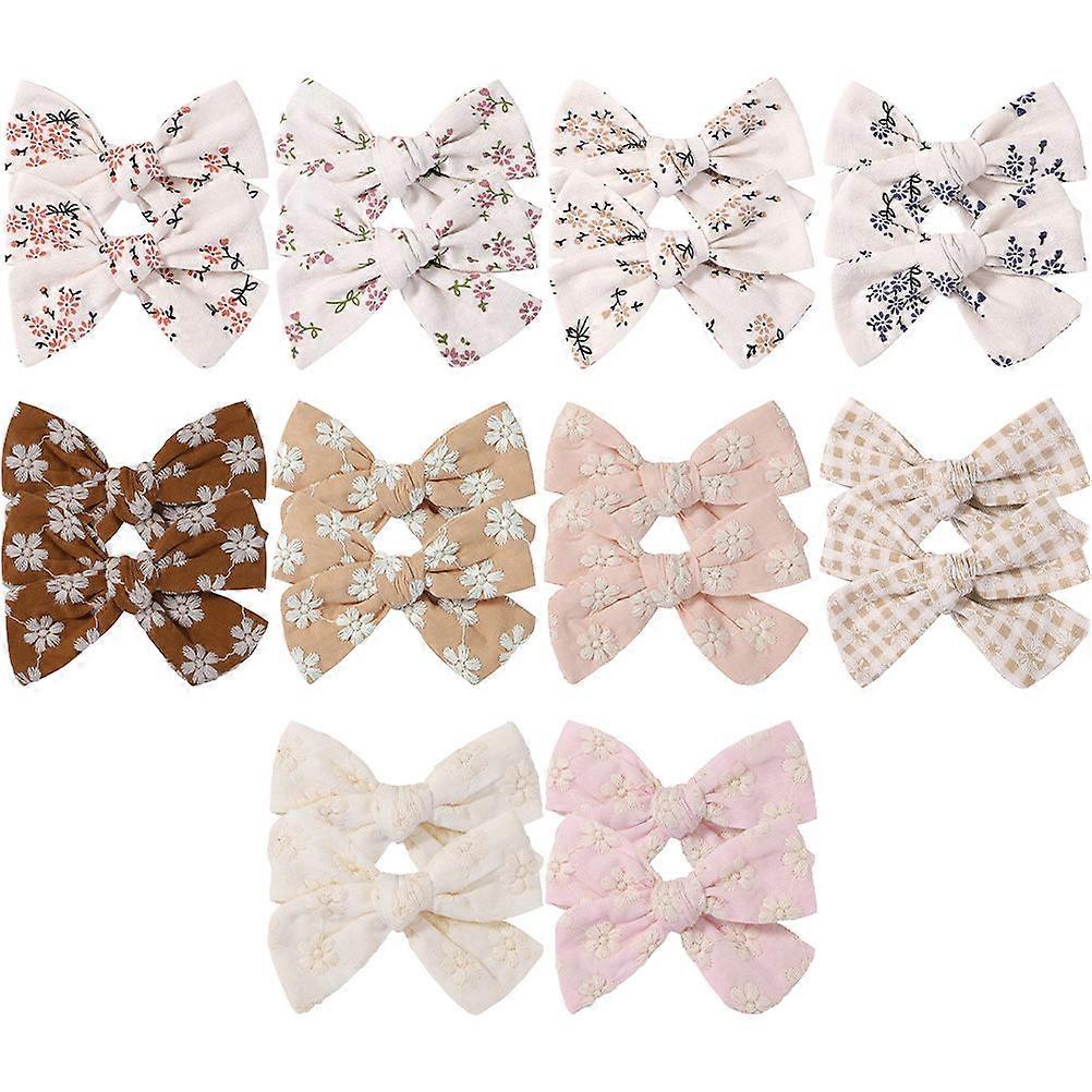 Baby Hair Bow Clips Toddler Girl Hair Accessories 20Pcs Assorted Color Simple For Birthdays
