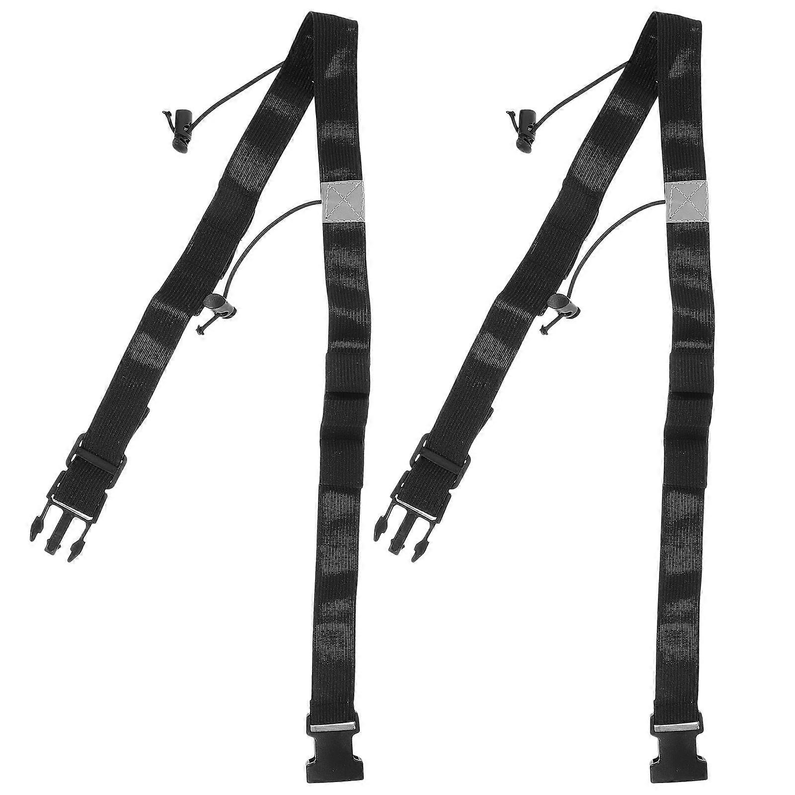 2PCS Black Reflective Safety Belt Adjustable Running Gear Lightweight for Easy Use