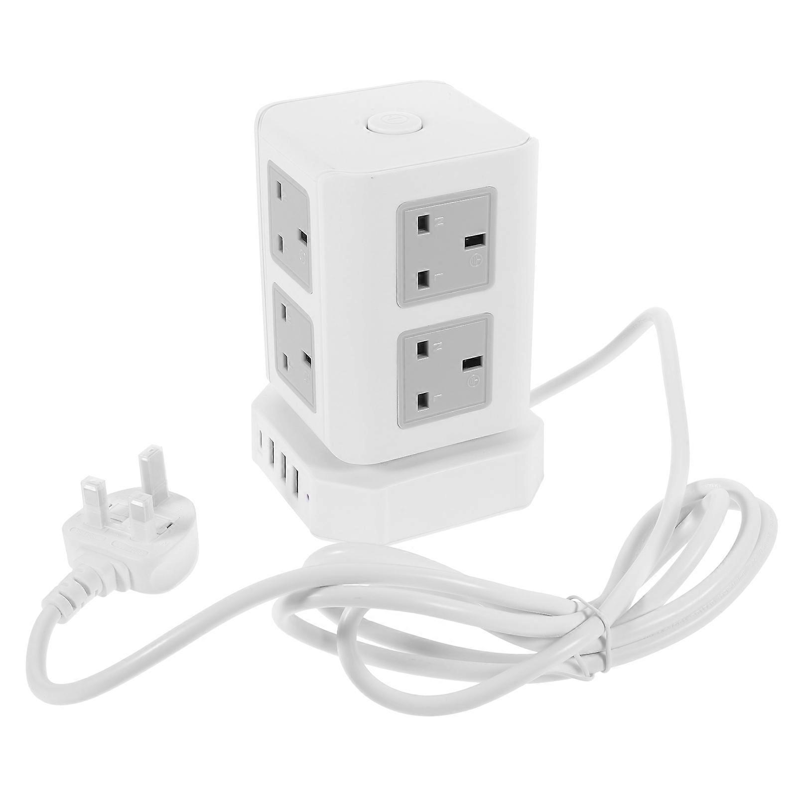 Surge Protector Outlet Extender Tower Plug For Users With Multiple Devices Featuring Compact Style And Flame Resistance 1Set