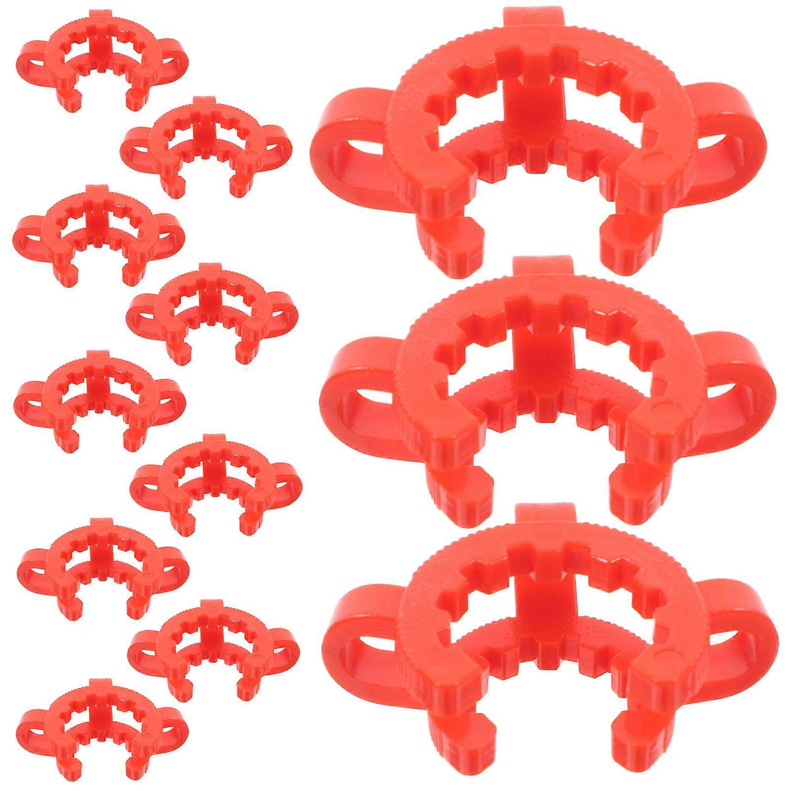 Conical Interface Plastic Clamps For Chemists 12Pcs Red Standard Taper Joints Securing Glassware
