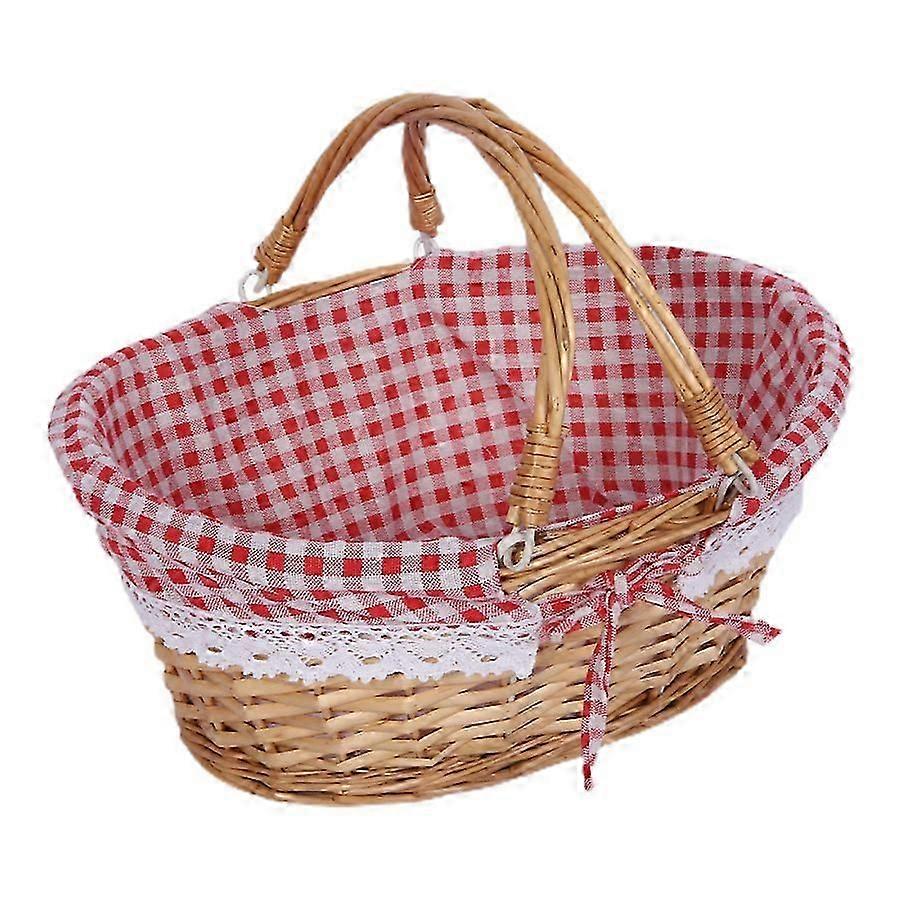 Charming Rattan Picnic Basket with Handles