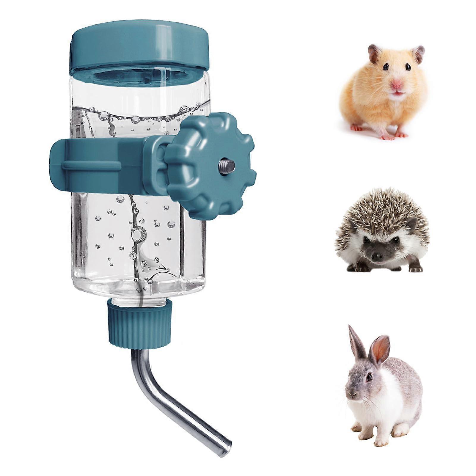 No-Drip Water Bottle For Pets 355ml Blue, Weather-Resistant Cage Dispenser For Guinea Pigs Hamsters Rabbits Hedgehogs