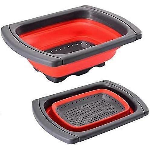 3.8L Collapsible Colander with Extendable Handles, Quick Draining Kitchen Strainer, Ideal for All Sinks