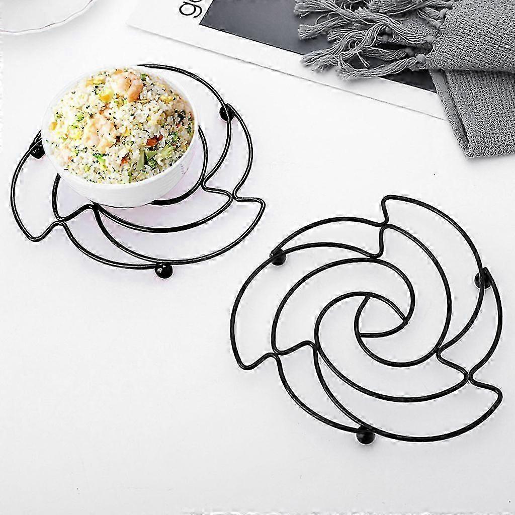 Elegant Rose-Shaped Iron Pot Stand: Decorative & Functional Kitchen Tabletop Accessory