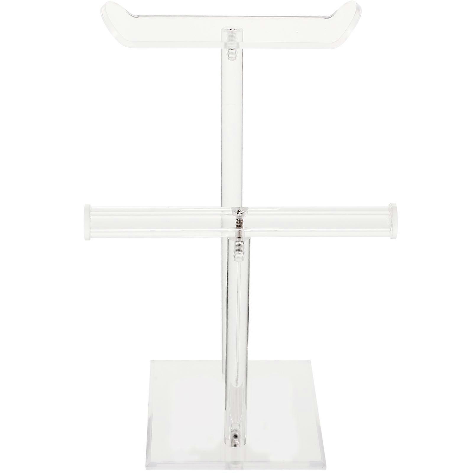 Acrylic Hairband Display Rack for Accessories Storage and Organization with 2-Tier Design 6.3x4.7