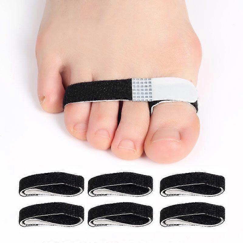6Pcs/10pcs Elastic Pedicure Toe Separator Creative Toe Divider Toe Corrector Black