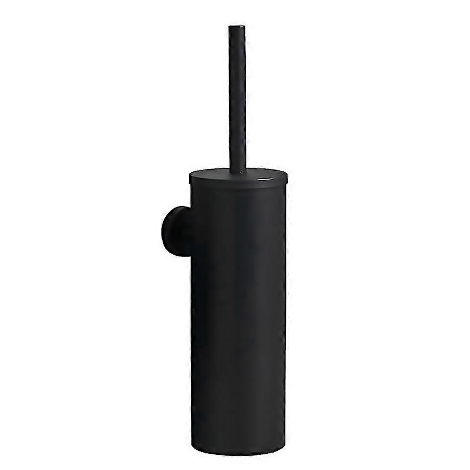 Pour brosse WC verticale cylindrique brossée murale noire