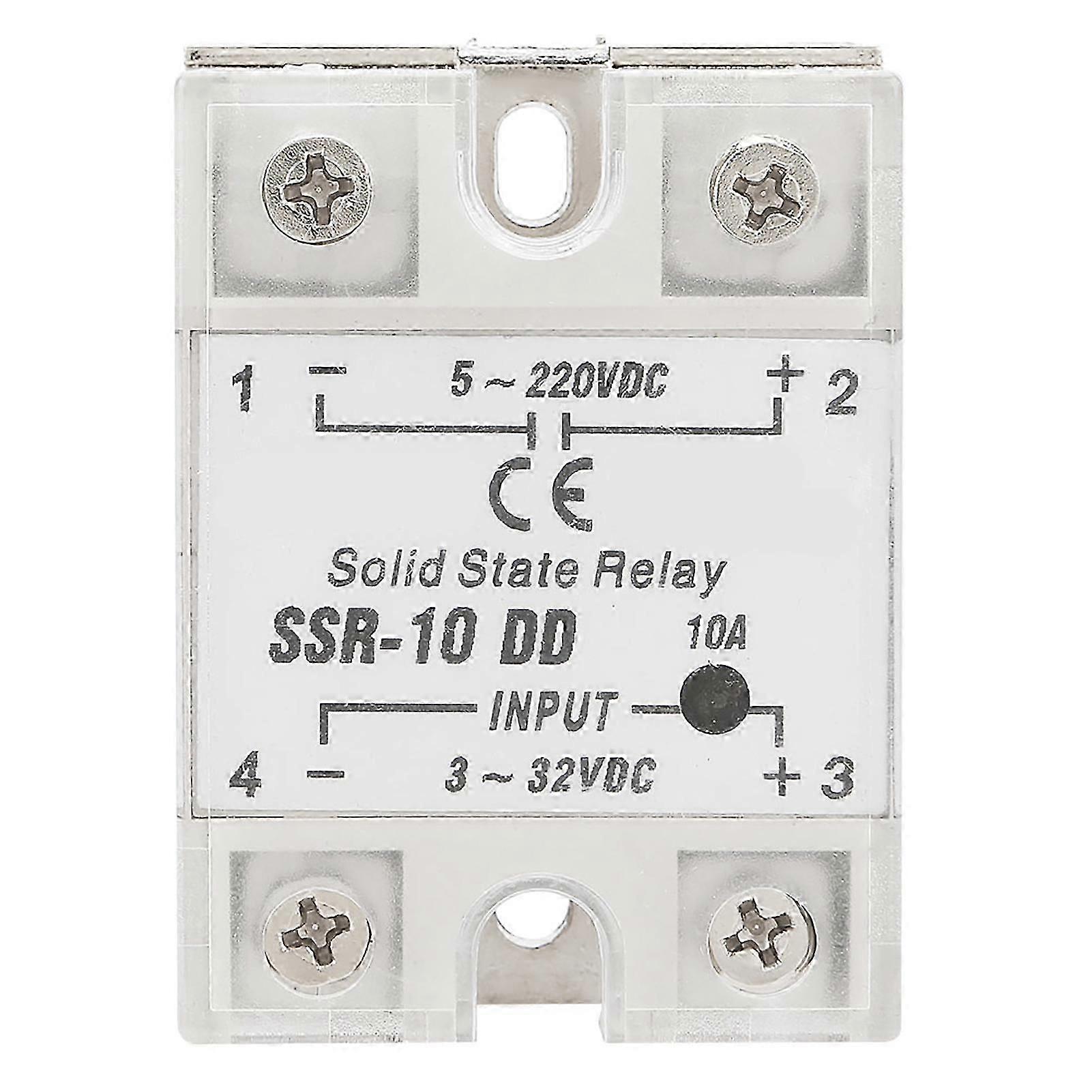 Solid State Relay Module, SSR-10 DD 10A 5-220VDC Solid State Relay for Industrial Automation Process CWHG4