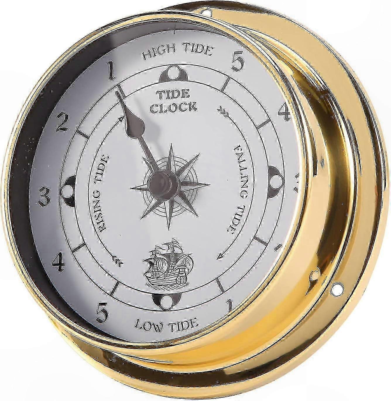 Copper Marine Tide Clock, 115mm Weather Forecast Instrument for Coastal Areas