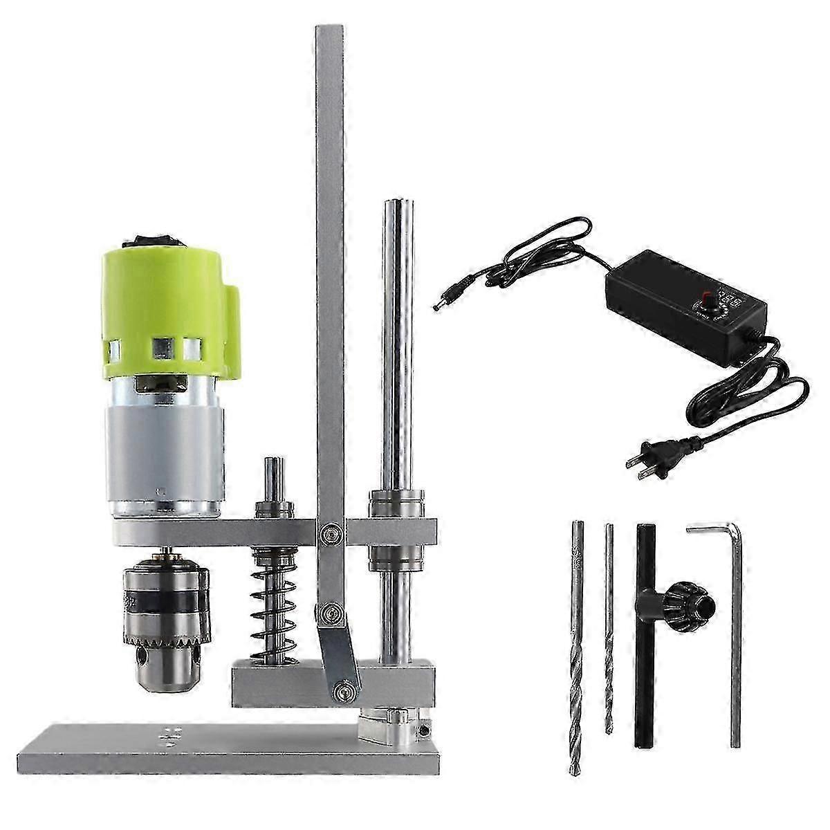 2025 US Plug,Mini Bench Drill Desktop Electric Drill Variable Speed Drilling Machine Drill Chuck Wood Drilling PCB Drilling