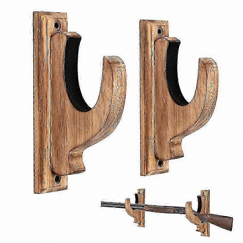Secure Wall Mount Display for Shotgun and Rifle - Durable Wooden Holder