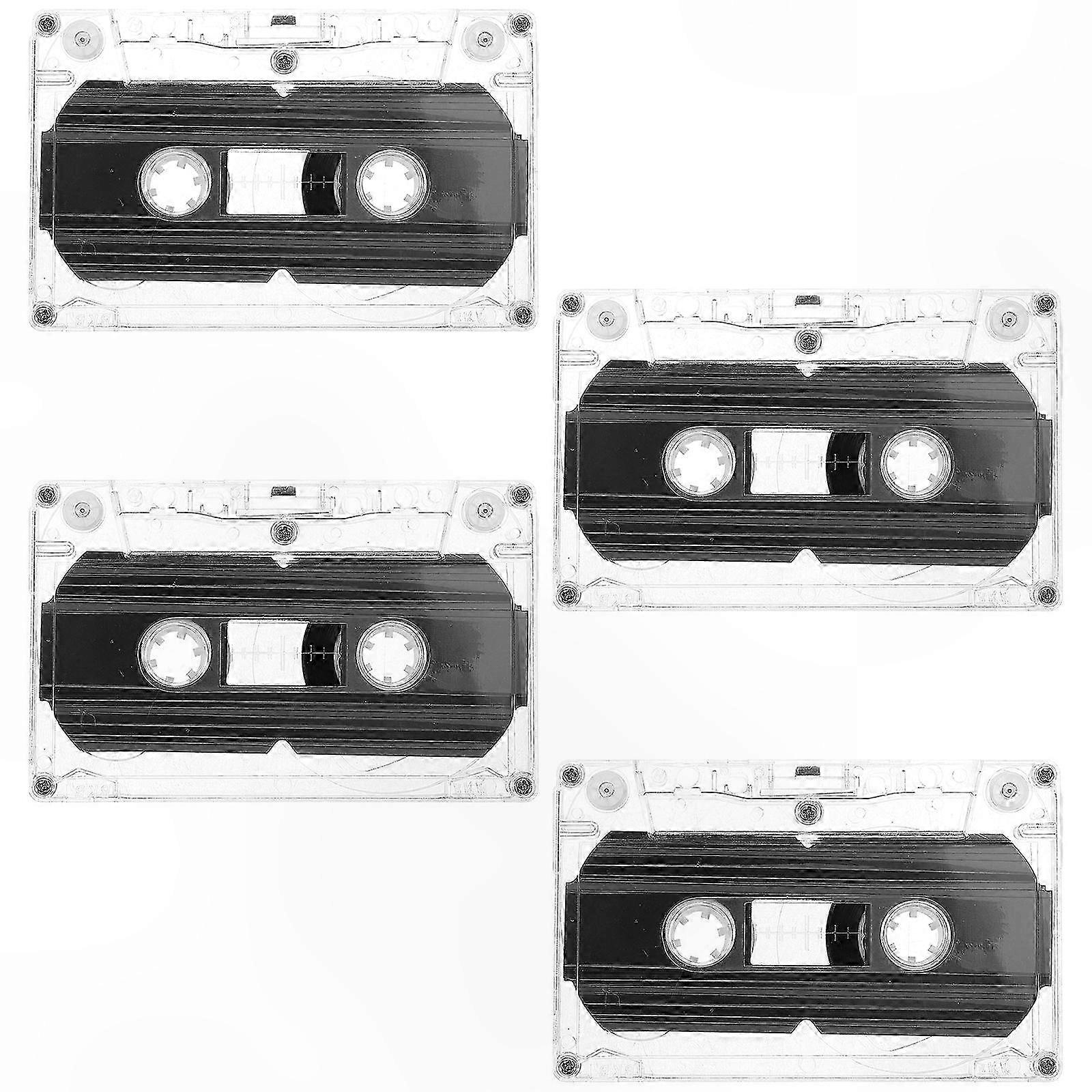 4-Pack 30-Minute  o Cassette Tapes with Clear Storage Case for Music and Voice Recording
