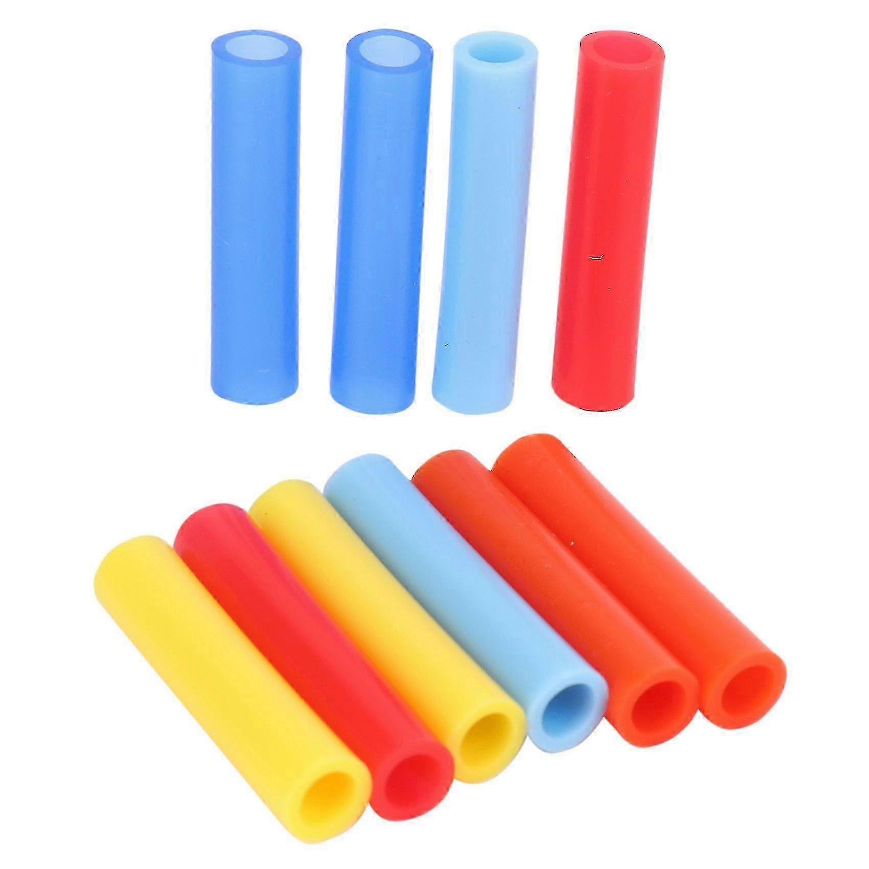 10pcs Assorted Colors Reusable Silicone Straws Tips Covers For 0.24...