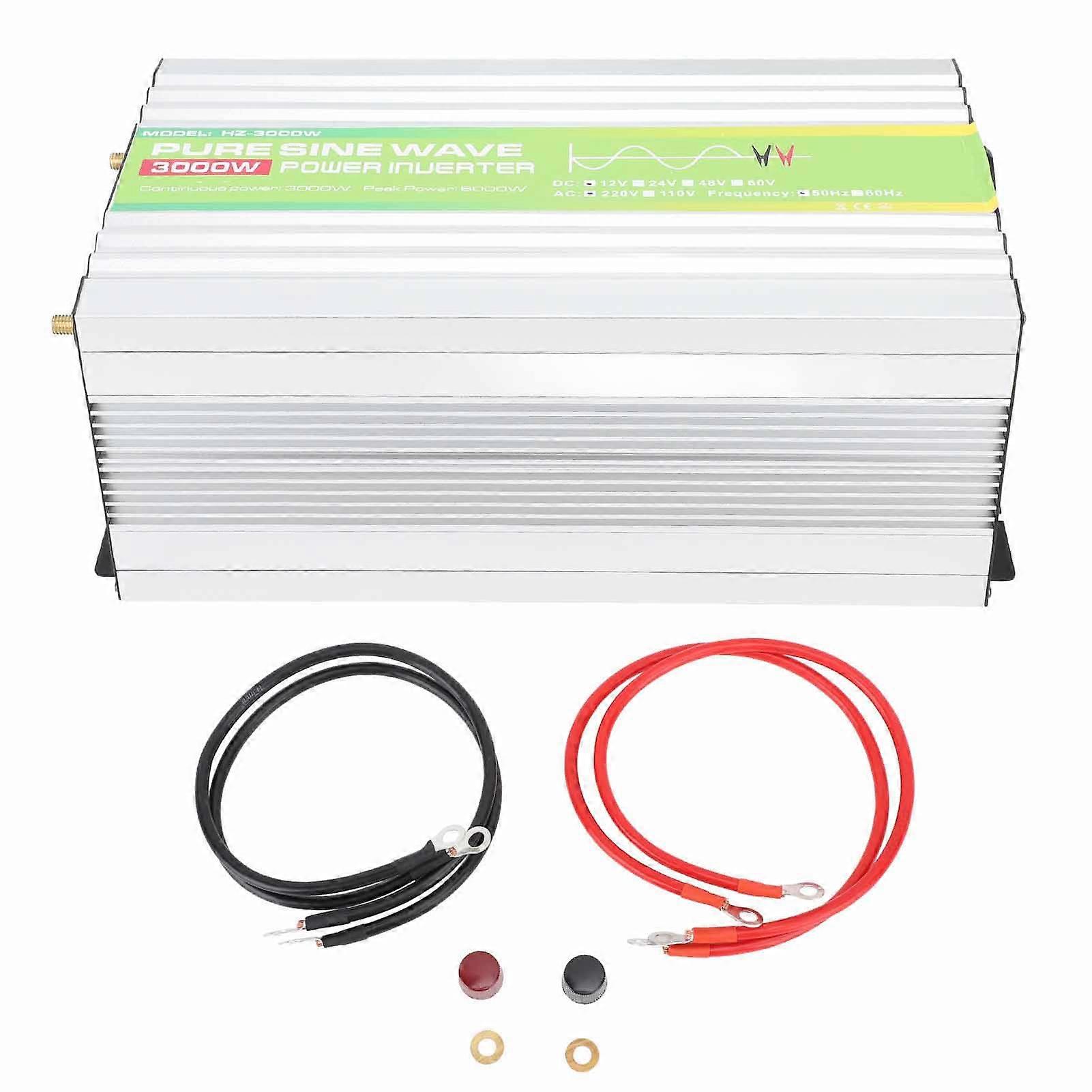 3000W Pure Sine Wave Inverter DC12V to AC220V with LCD Display