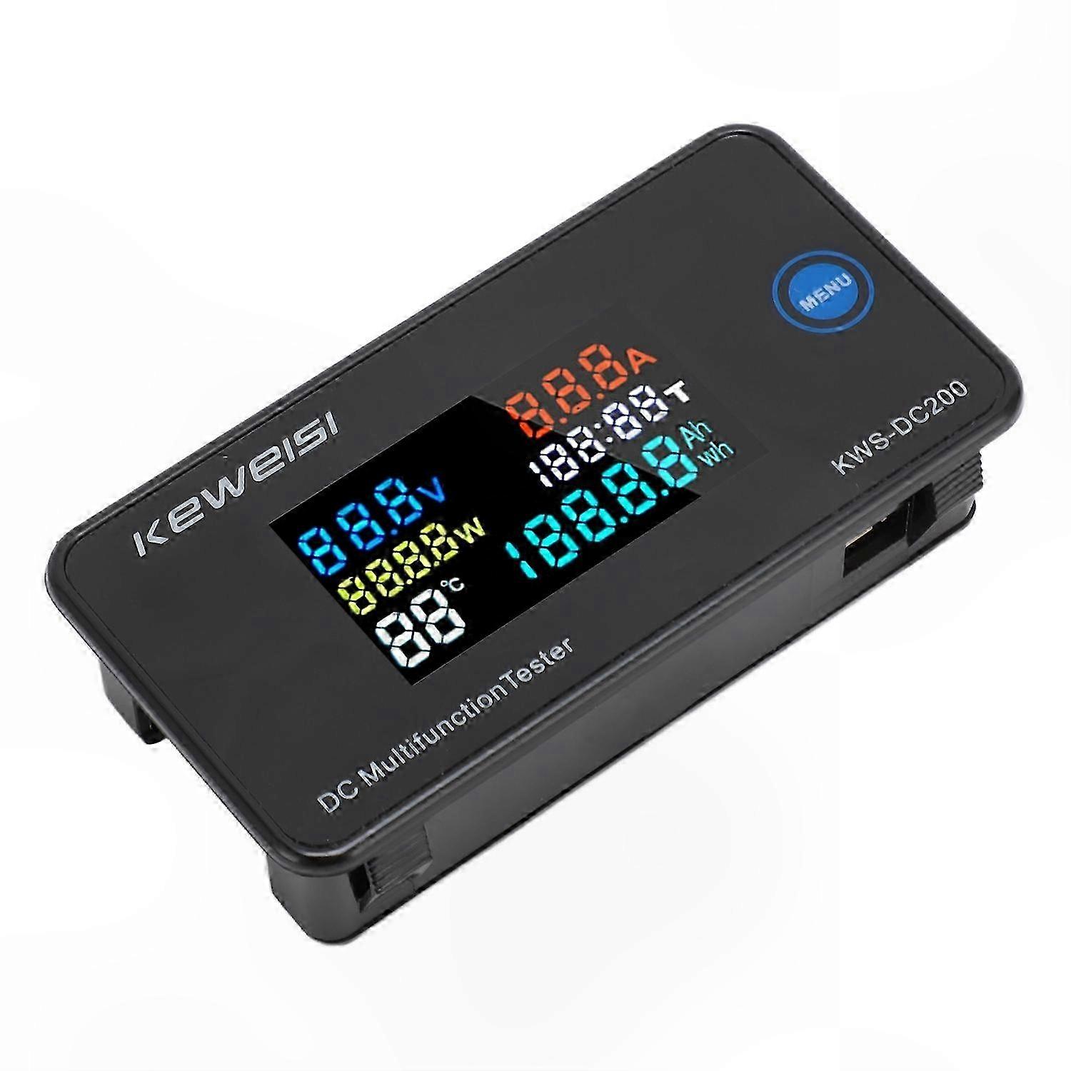 Digital LCD Color Display DC 200V 100A Voltmeter Ammeter Multimeter Tester 7-in-1 Multifunction Measurement Tool