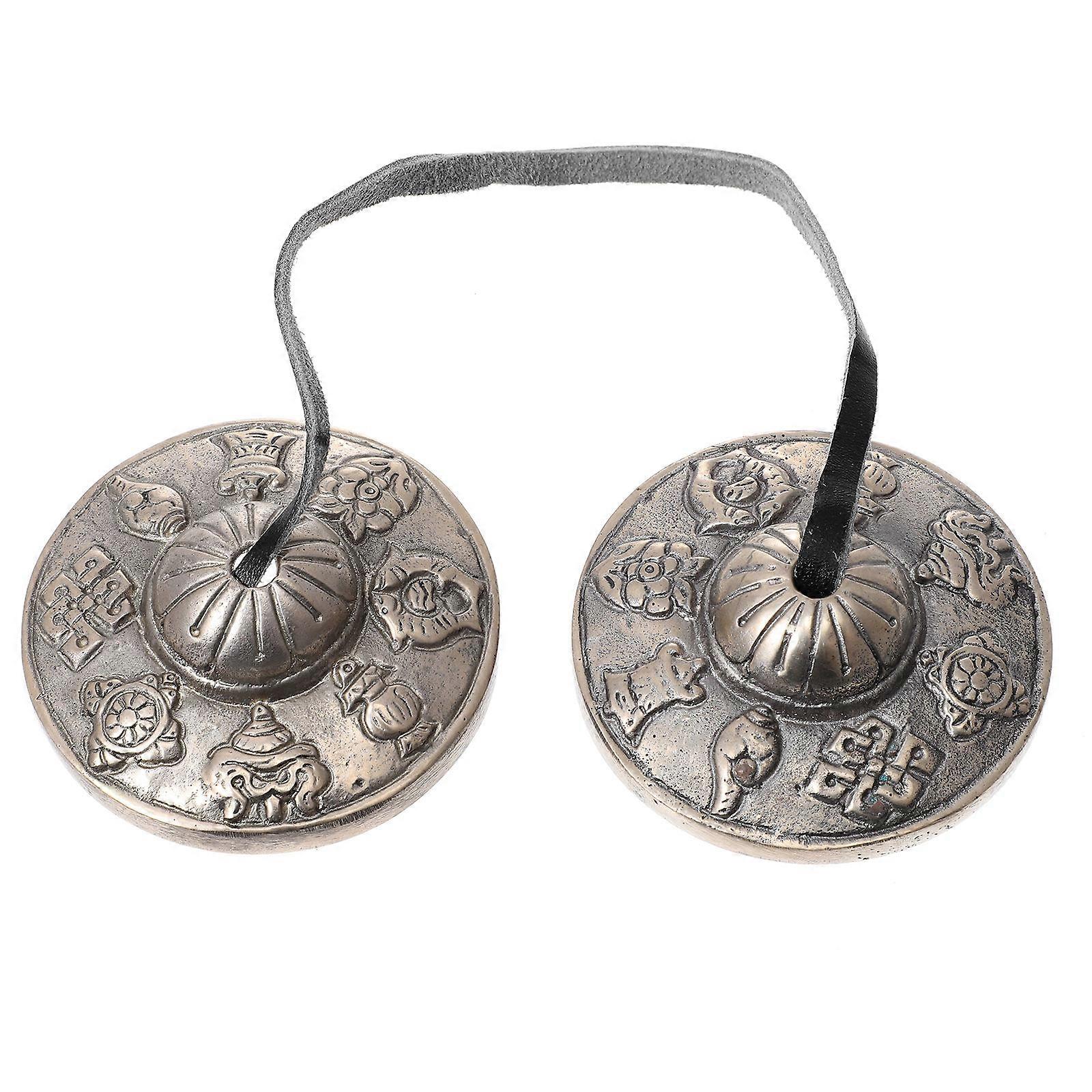 Compact Brass Meditation Cymbal Bell for Yoga and Buddhist Ceremonies – Enhances Positive Energy for Beginners and Experts