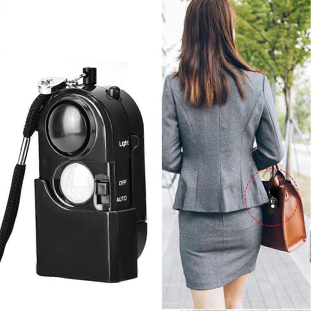 120dB Personal Alarm IN06C Black with LED Light and Infrared Sensor