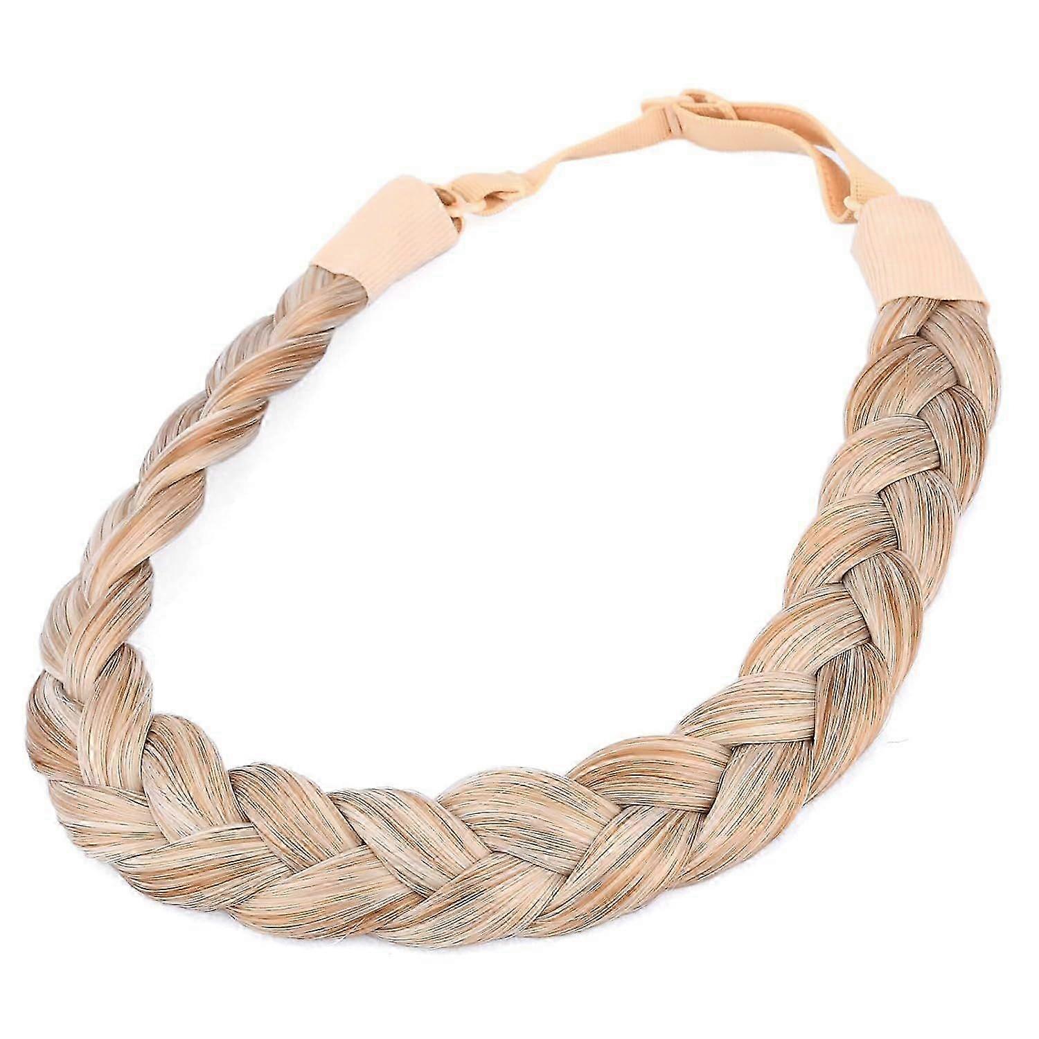 Synthetic Hair Braided Headband Classic Chunky Wide Plaited Braids Elastic