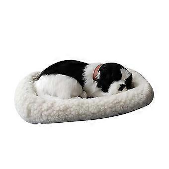 Realistische slaap pluche ademen kat harige hond met mat creatieve dieren decor