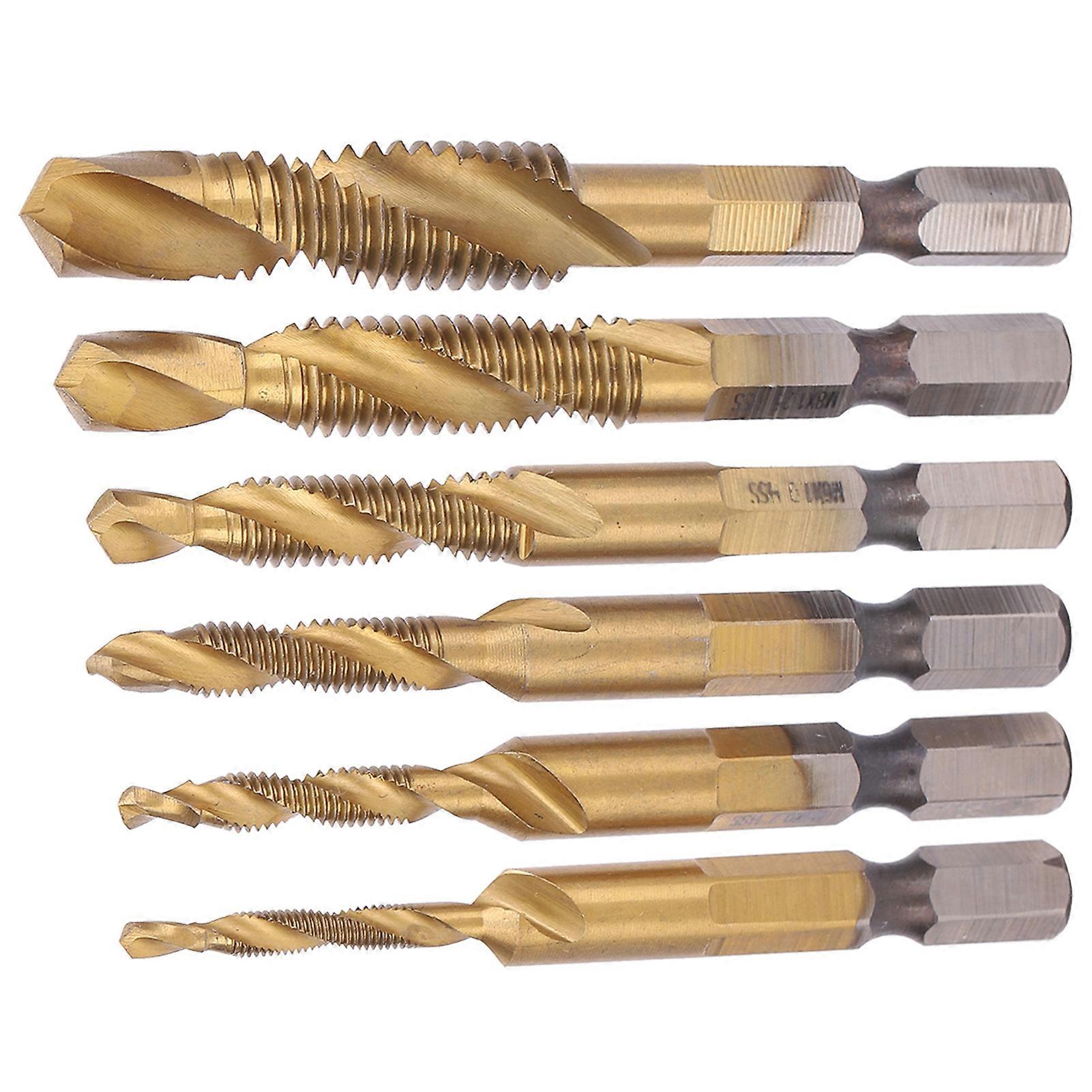 6pcs 6542 HSS Screw Tap Drill Bits Kit M3-M10 Tapping Tools