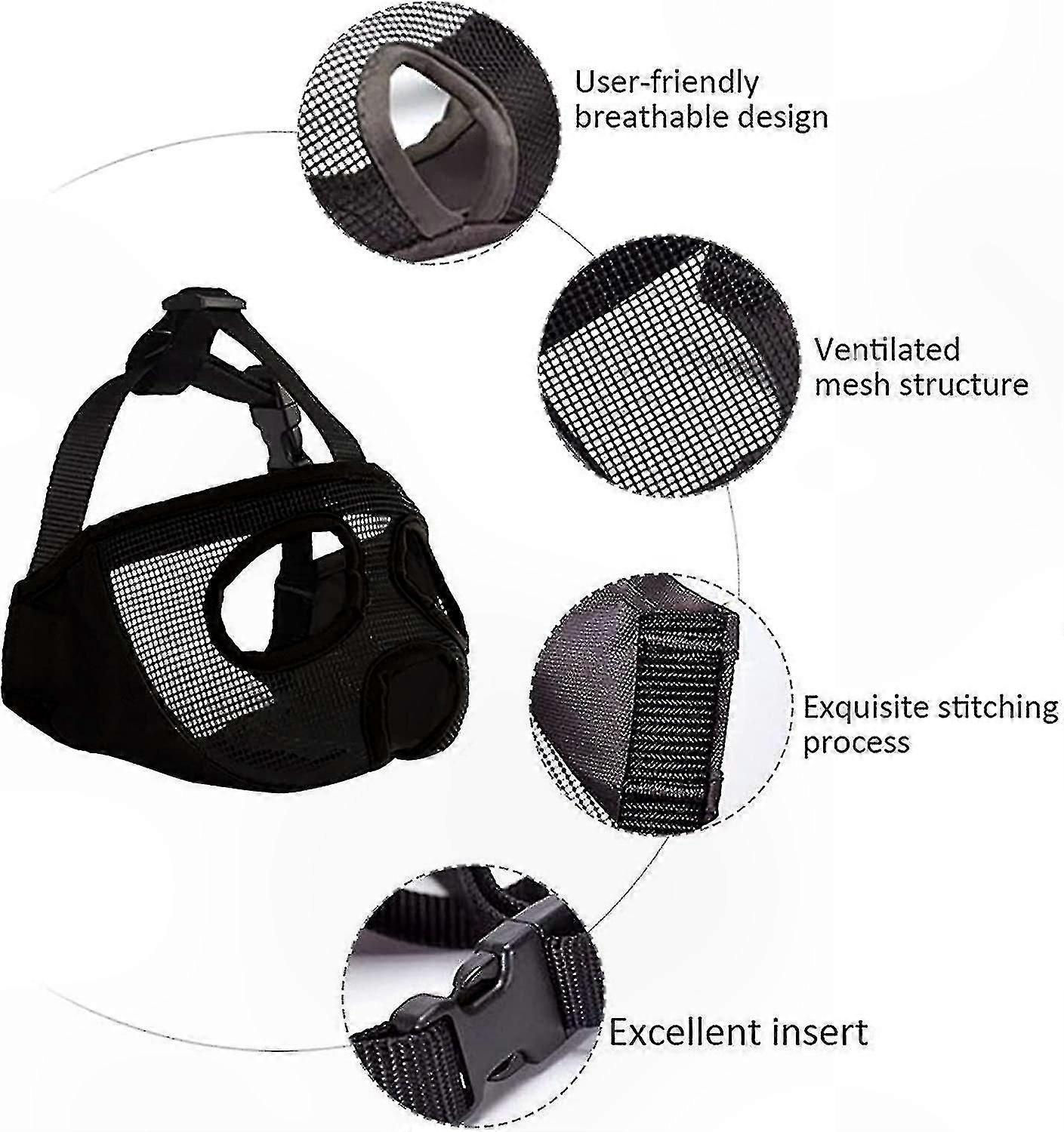 Customizable Comfortable Mesh Muzzle for Short-Nosed Dog Breeds