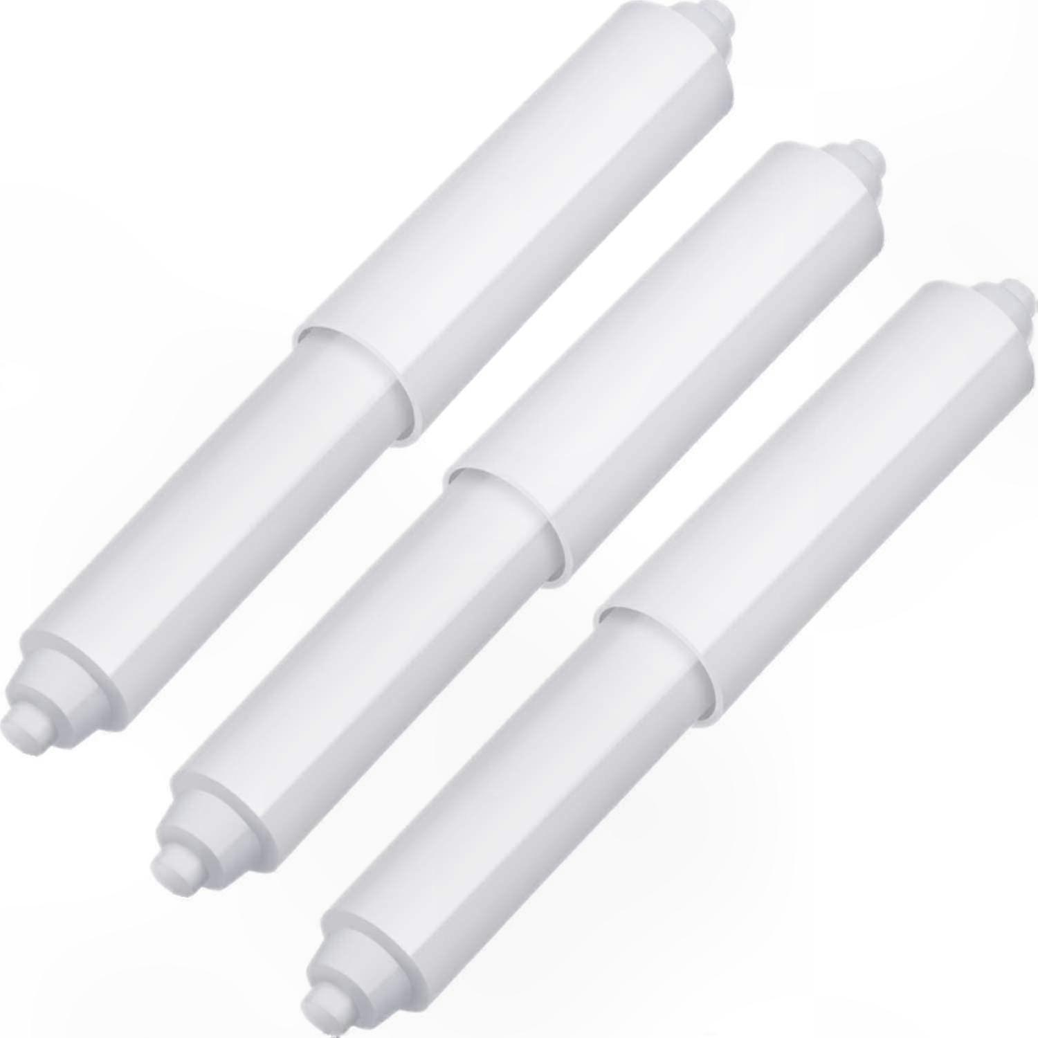 White Plastic Spring-Loaded Toilet Paper Roll Holders (Set of 3)