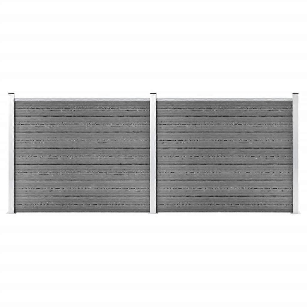 Zaunelement Set WPC 353x146 cm Grau