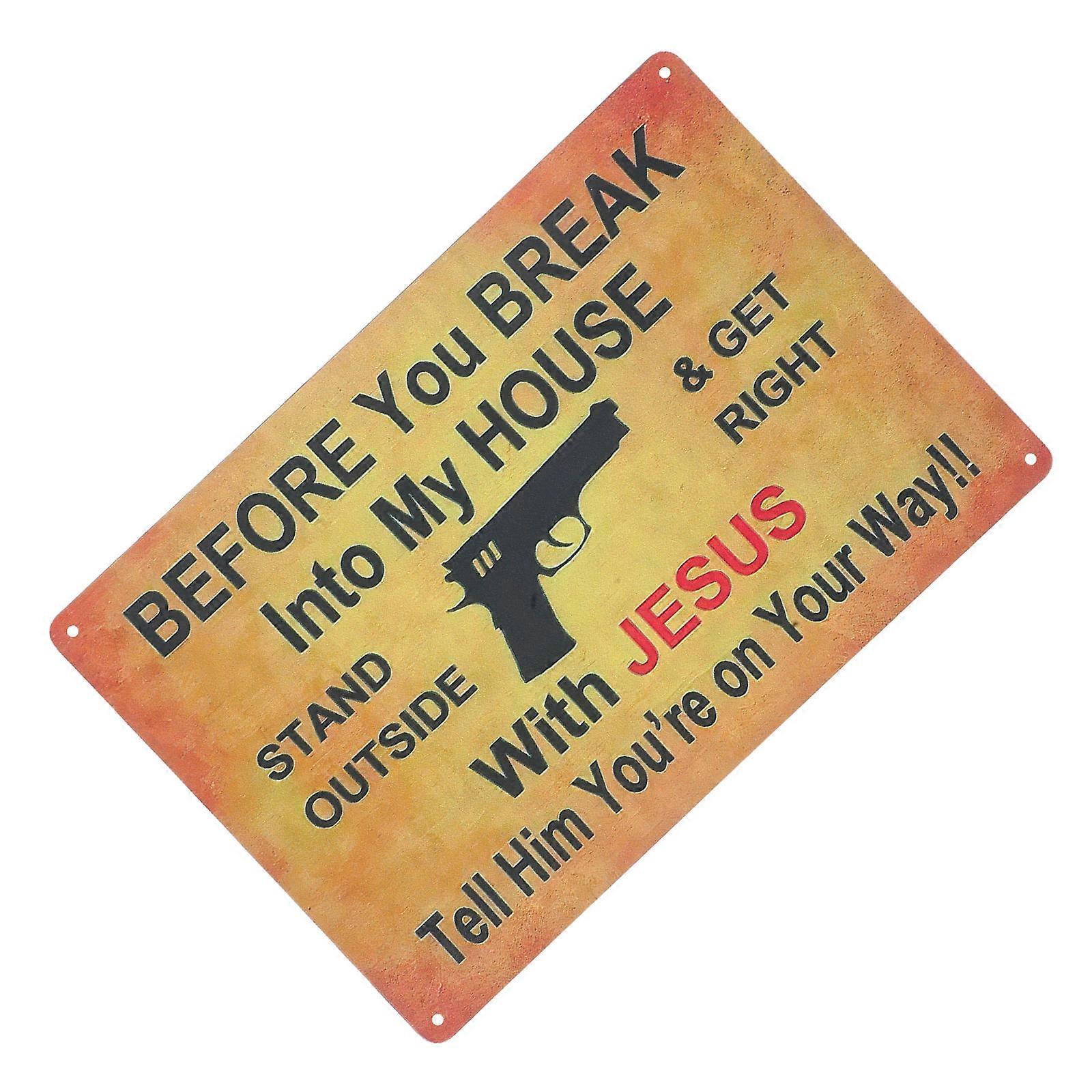 Vintage Metal Tin Signs for Decor with Funny Warning Signs and