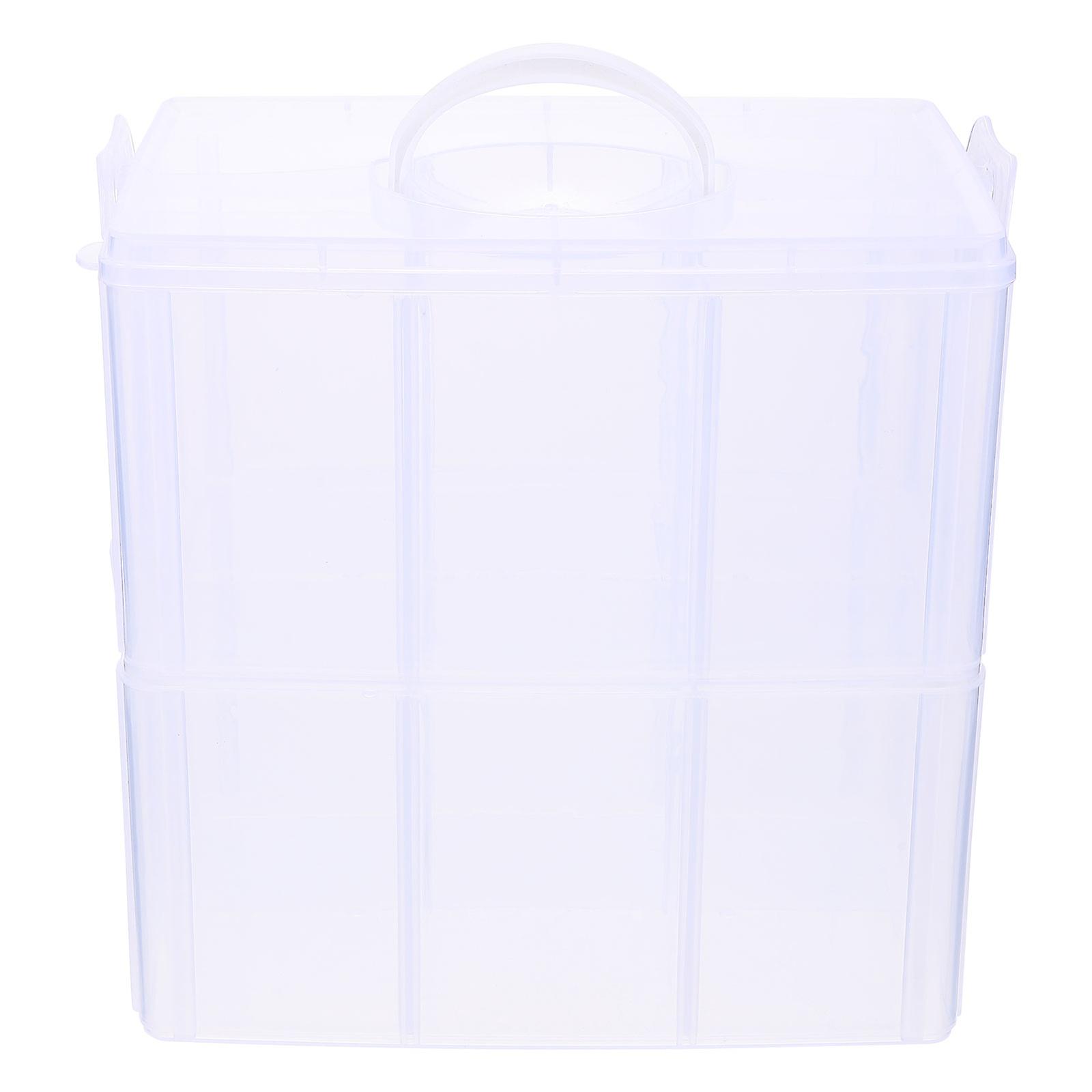 Cosmetic Organizer Rectangular Home Use Transparent Pp with Lid 1Set
