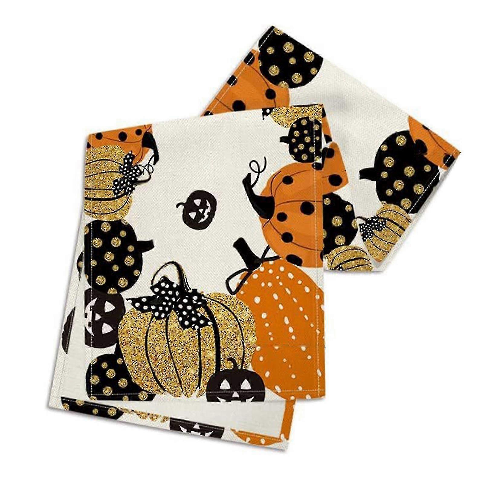 Bowknot Pumpkin Table Runner Table Flag With Exquisite Pumpkin Pattern For Home Holiday Party Decor