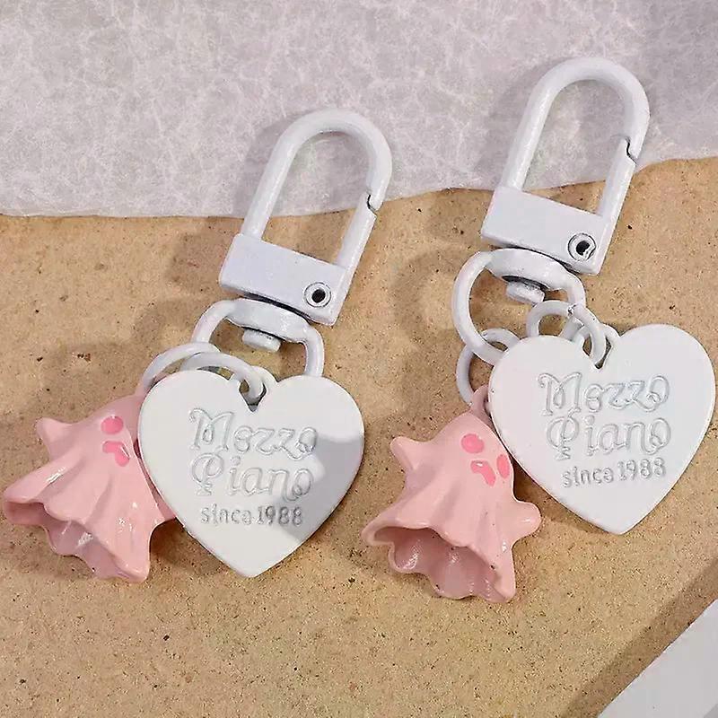 Cute KeyChain Halloween Ghost Love Pendant Car KeyRing Mobile Phone Fashion Little Ghost Accessories Key Chain Gifts for Friends