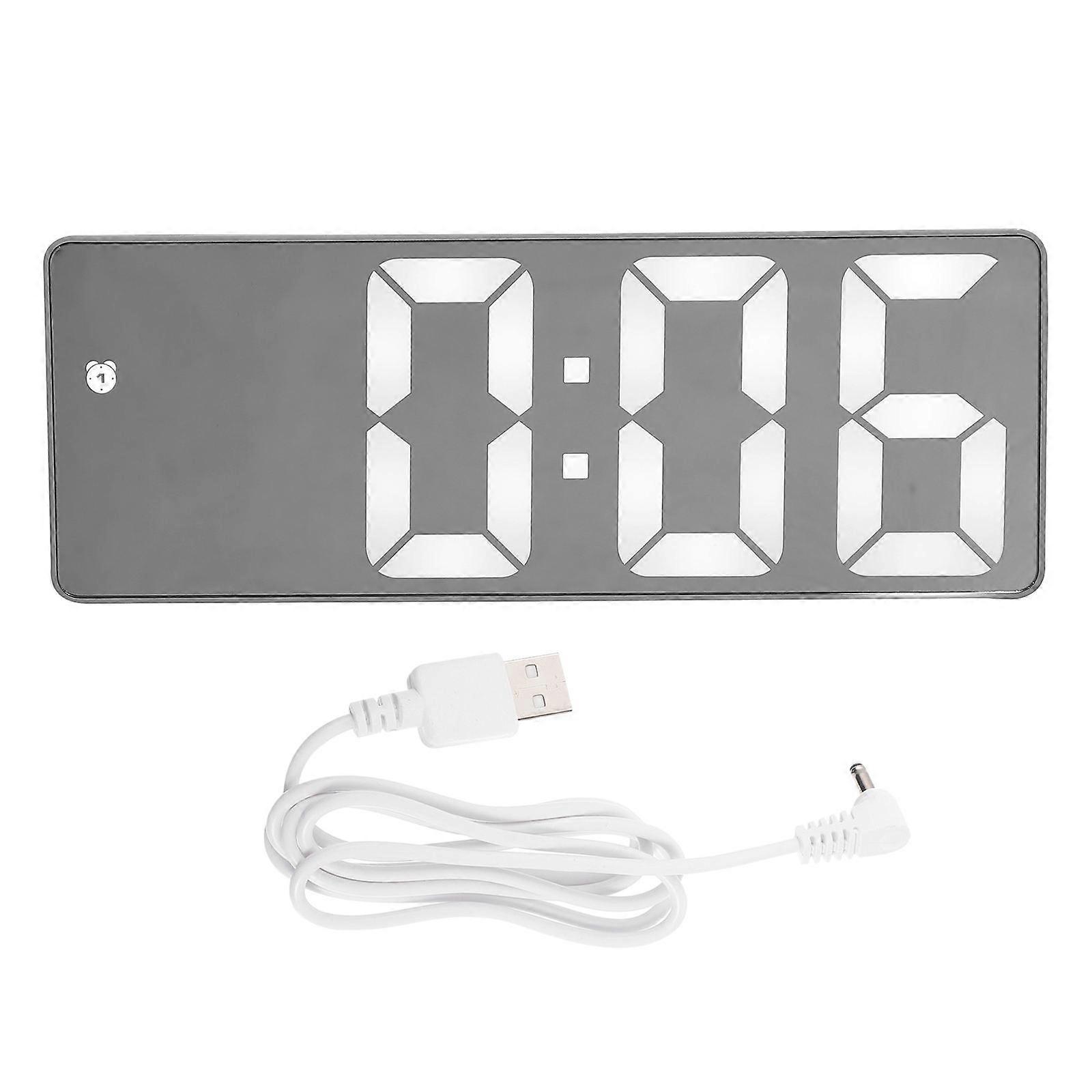 Household Mirror Clock LED Alarm Clock for Home Use 1Set with Modern Design