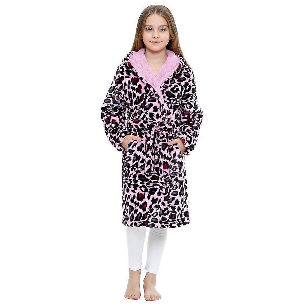 A2Z 4 Kids Soft Leopard Print Bathrobe Dressing Gown