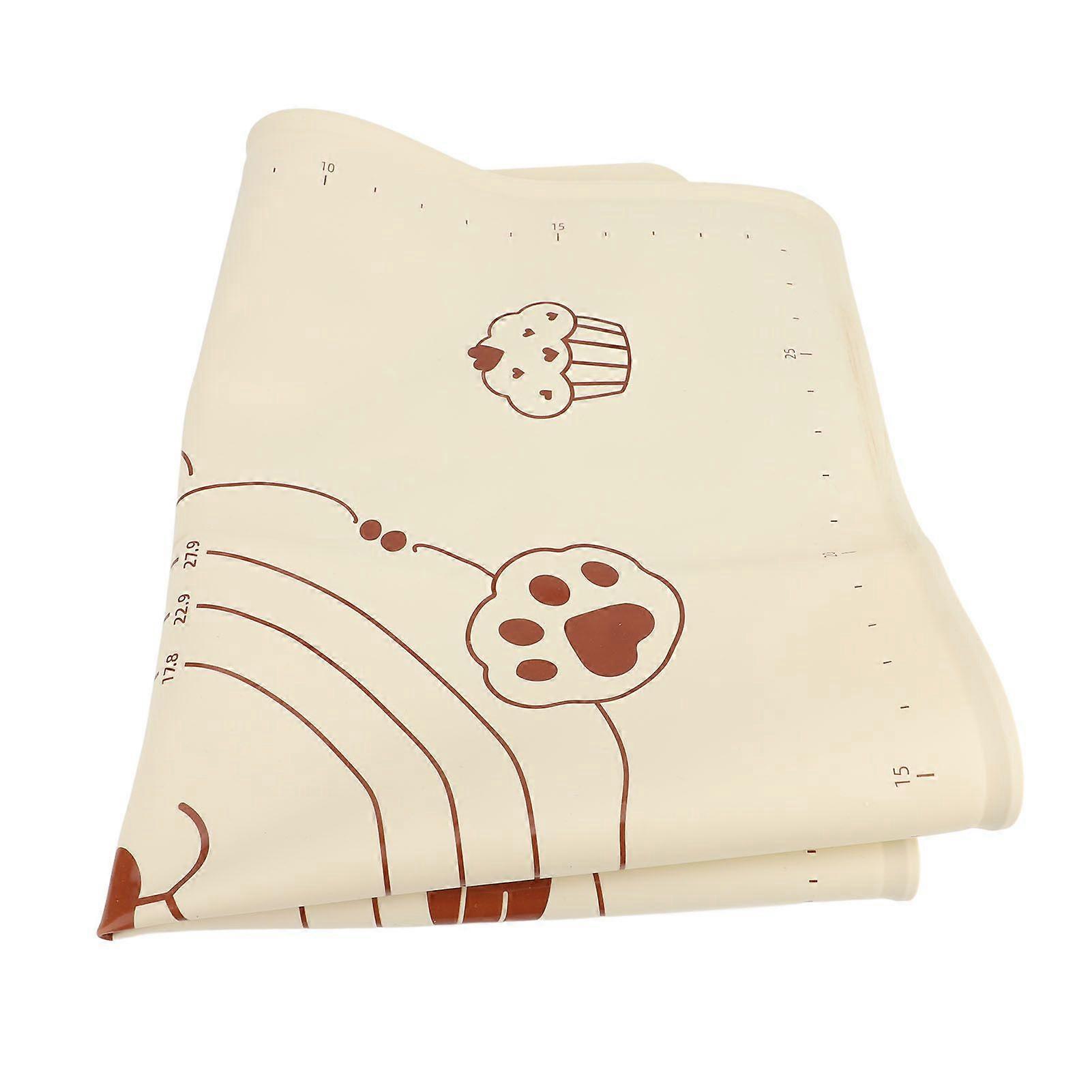 Baking Mat with Dough Rolling Pin Dough Cutter Oil Brush Dumpling Press Tool Silicone Anti Stick Anti Slip Dough Rolling Mat 60x40cm / 23.6x15.7in Thi