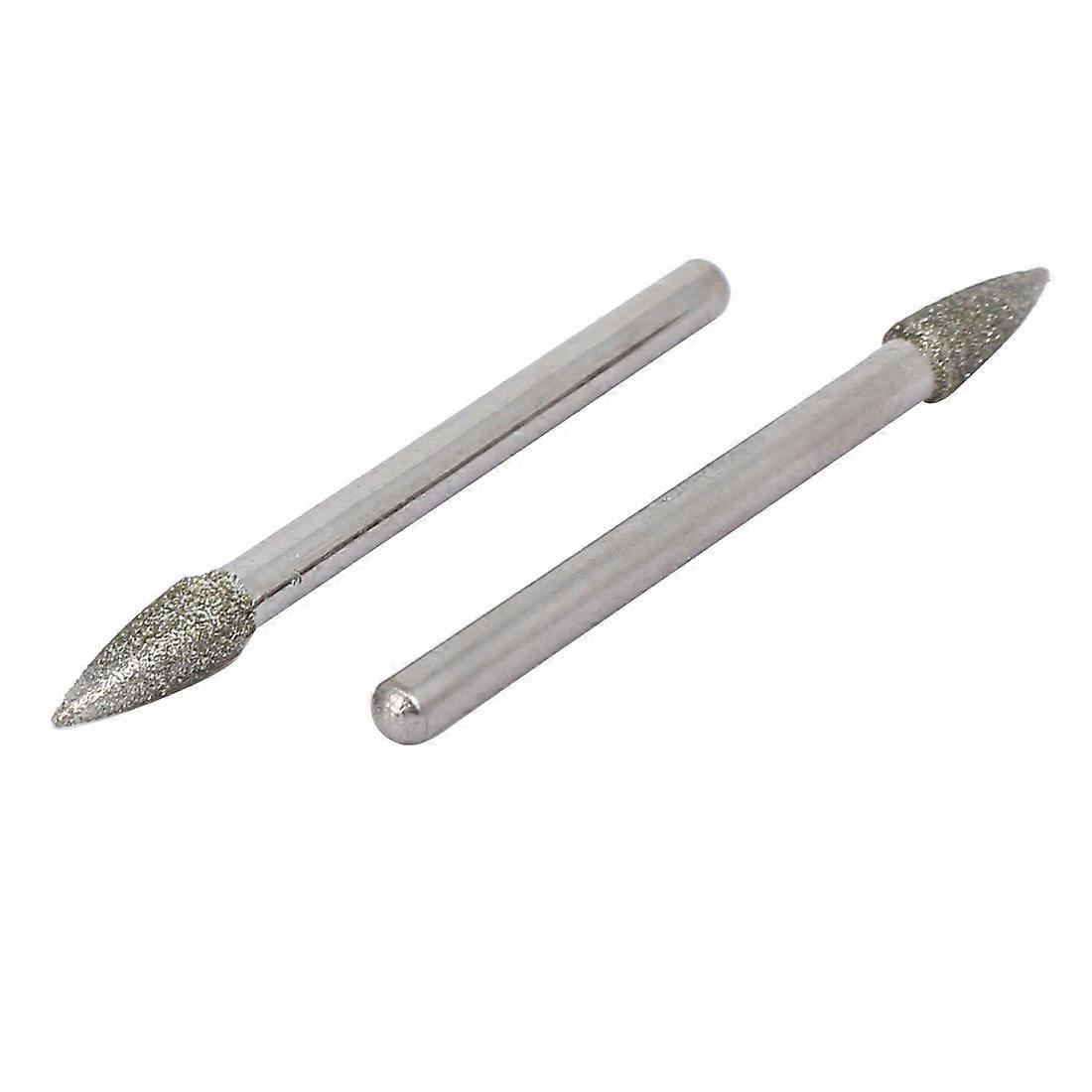 Diamond Grinding Mounted Point Bit 3mm Drill Hole, 1/8 Inch Shank, 4mm Diameter Cone Head, 2 Pcs