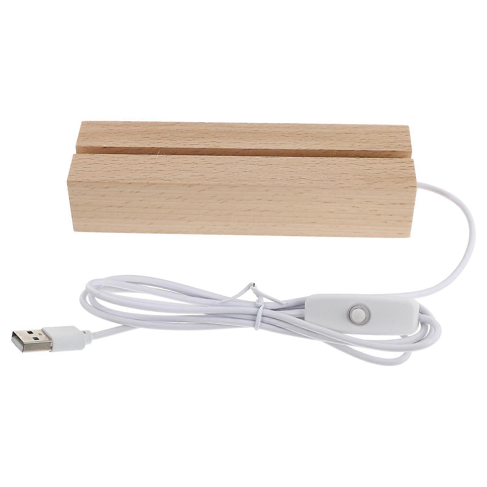 Lighted Base Wooden Board Stand Rectangular Strip Home Light Base 15.00X4.50X3.00CM 1Pack Practical